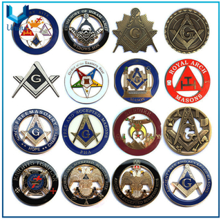 Personalice la insignia de metal, el pin de la solapa del recorte, el emblema de metal 3D, Mason Fremason Decorations Badges Custom Masonic Solapa Pin