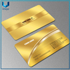 Personalice el diseño de la tarjeta de membresía de oro / plateado, tarjeta de visita de metal grabada de alta calidad Hight de 5 mm, tarjeta de invitación de boda de acero inoxidable de lujo