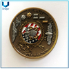 Personalice el diseño del desafío de la moneda, la moneda del oficial de la aleación 3D, la moneda de la medalla de la aleación de zinc en dos tonos en oro antiguo + chapado en níquel antiguo