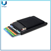 Billetera de aluminio con elasticidad Back Back ID Titular de la tarjeta de crédito RFID Metal Wallet Automatic Pop Up Caja de la tarjeta de la tarjeta de encargo
