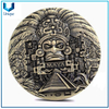 Personalice una moneda de latón antiguo 3D, gran tamaño Maya Aztec Statue Moneda conmemorativa 3D, antigua moneda de desafío de Egipto